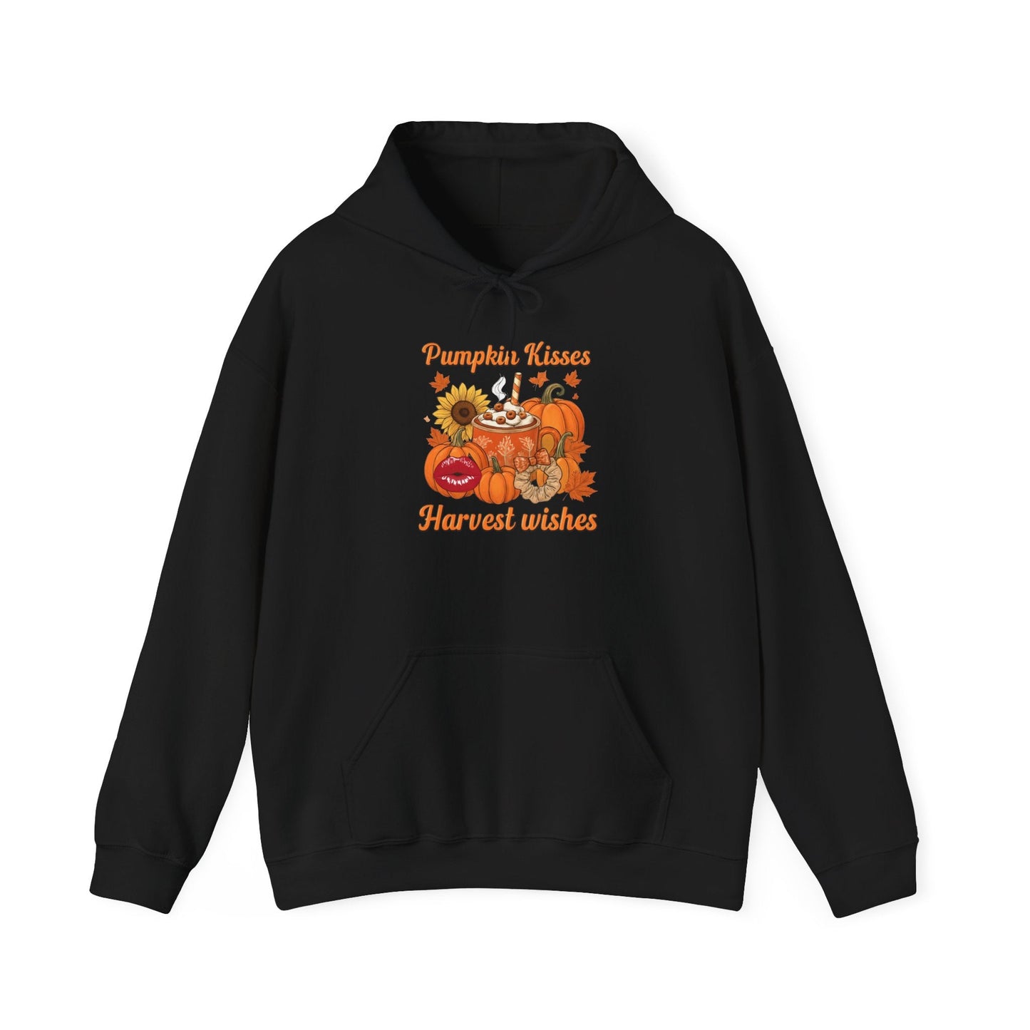 “Pumpkin Kisses & Harvest Wishes” Cozy Fall Hoodie - Makarios kustom printing