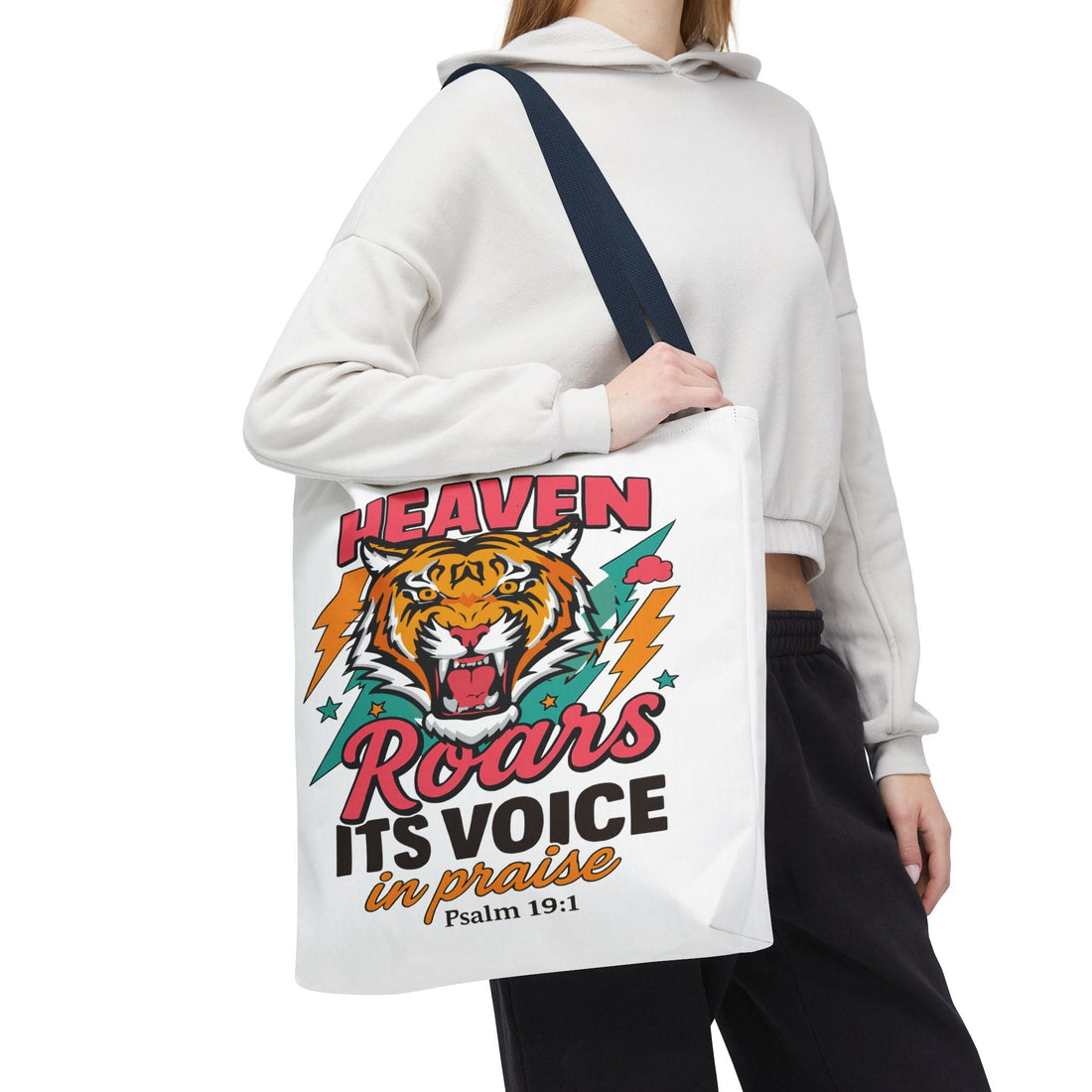 Heaven Roars: Faith Meets Fierce in Our New Tote Bag - Makarios kustom printing