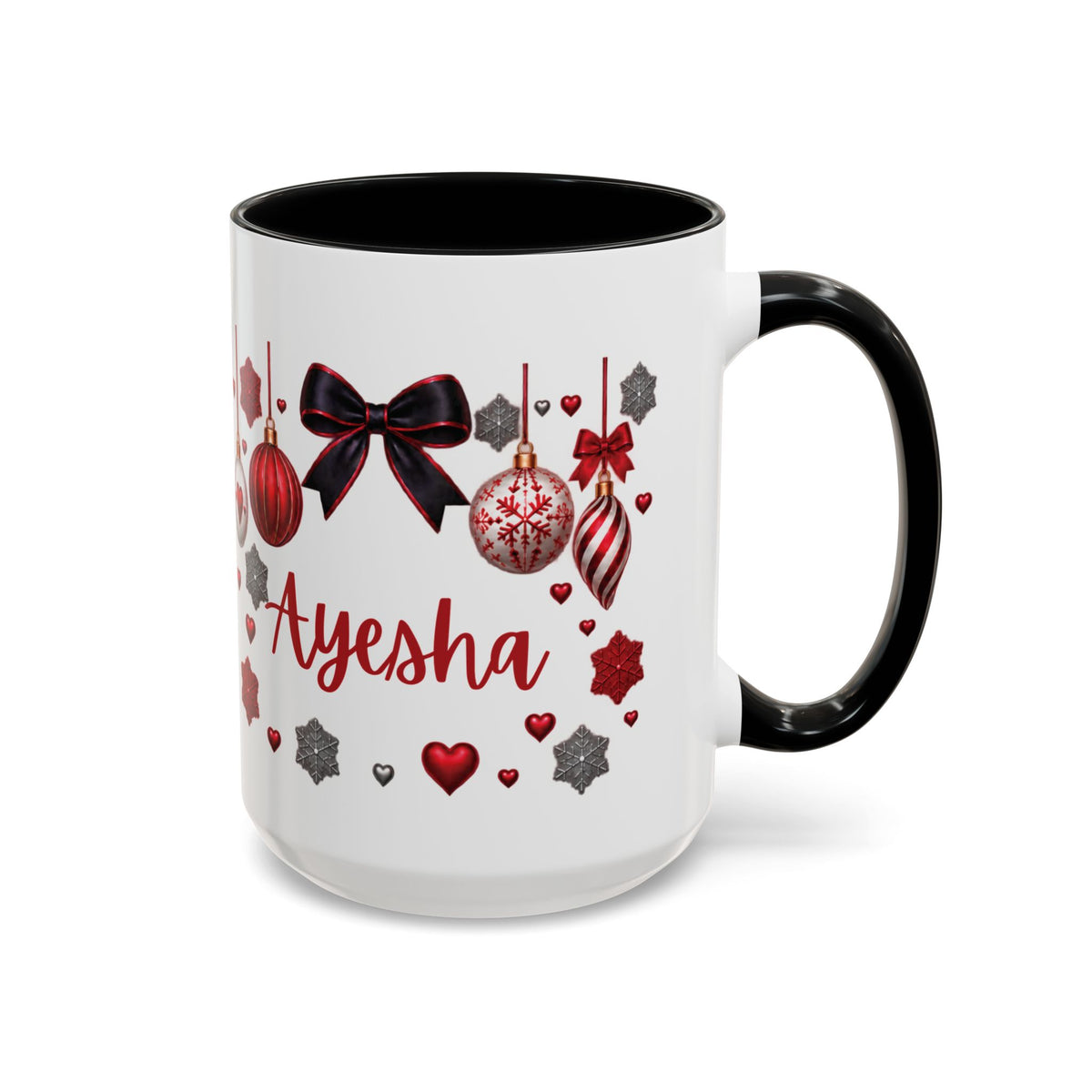 Personalized Christmas Mug with Name – Accent Coffee Mug (11, 15oz)