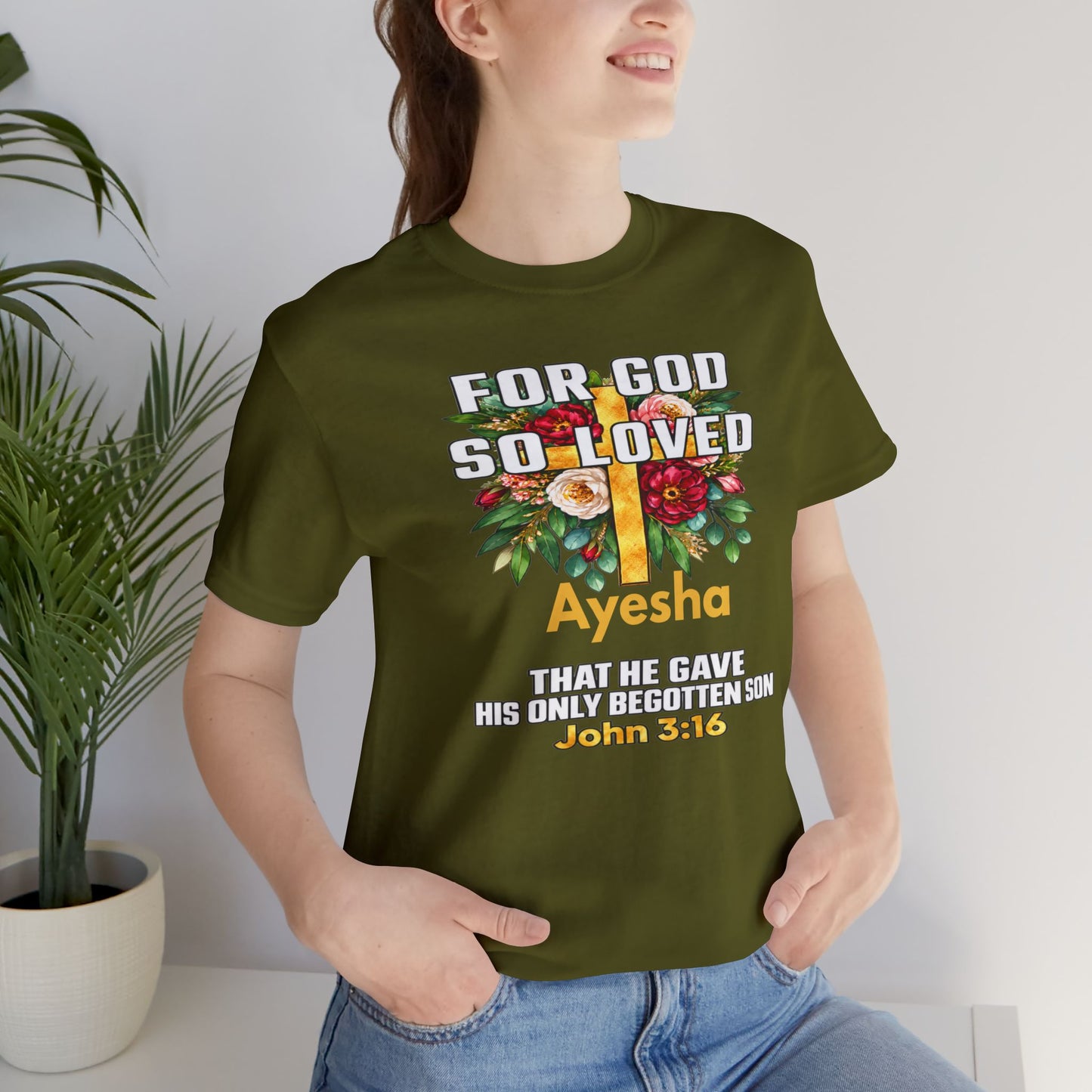 For God So Loved John 3:16 Christian T-Shirt | Personalized Faith Shirt