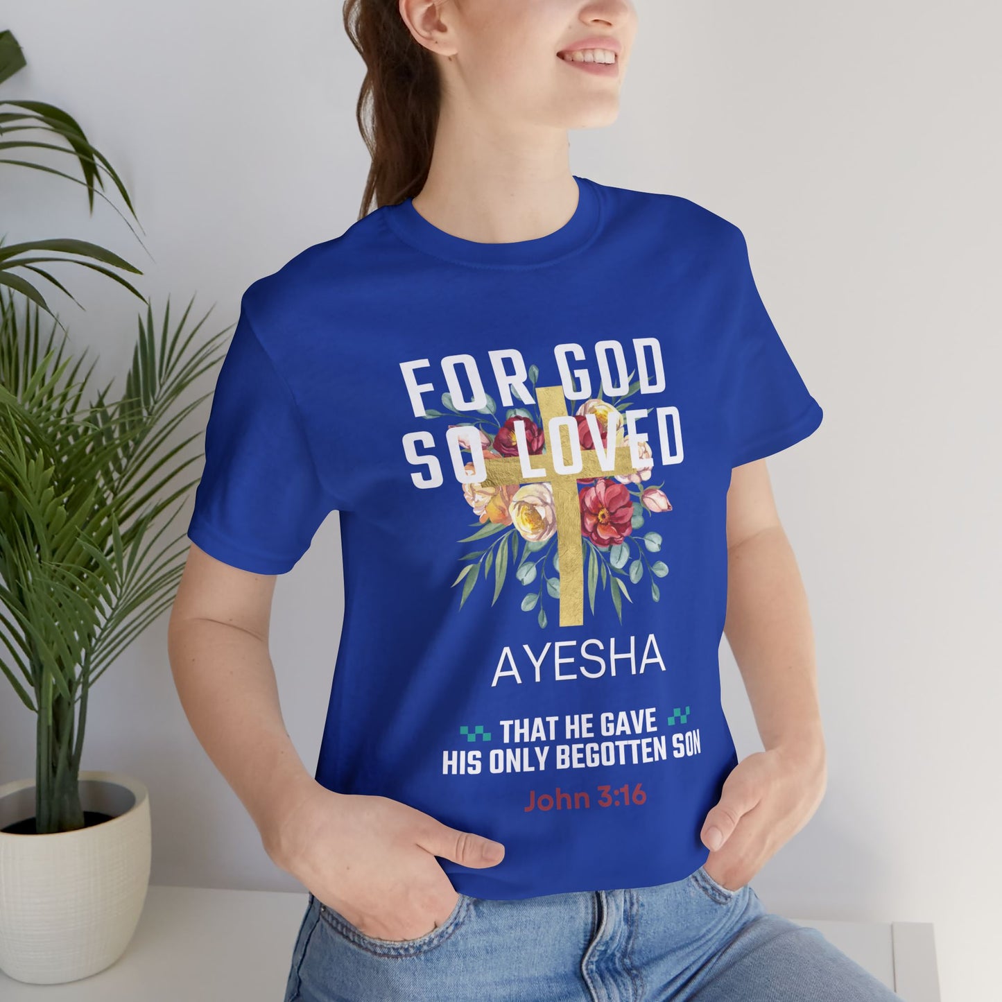 personalized bible verse t-shirt inspired by john 3:16