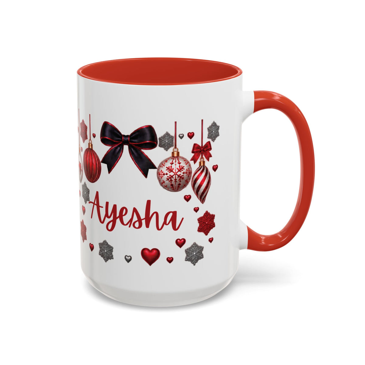 Personalized Christmas Mug with Name – Accent Coffee Mug (11, 15oz)