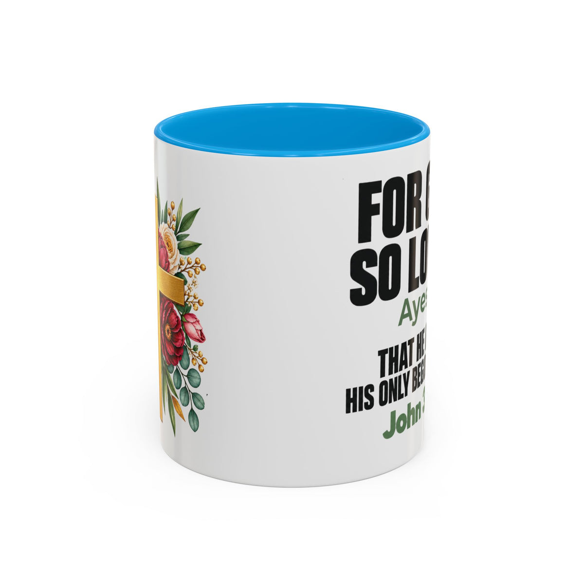 Personalized John 3:16 Christian Mug | For God So Loved Faith Gift (11oz, 15oz)