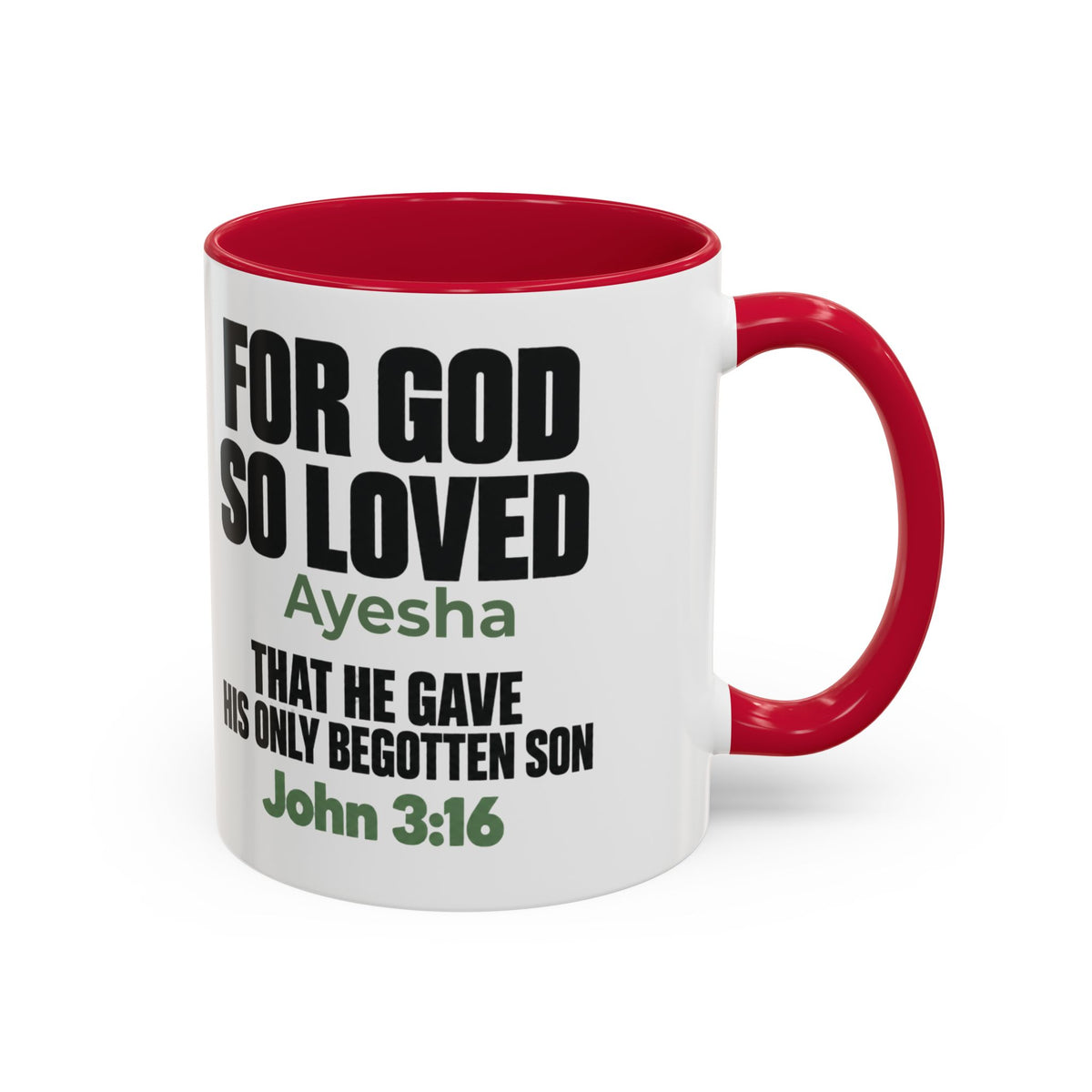 Personalized John 3:16 Christian Mug | For God So Loved Faith Gift (11oz, 15oz)