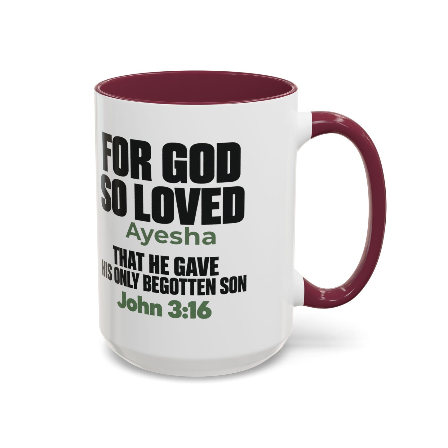 Personalized John 3:16 Christian Mug | For God So Loved Faith Gift (11oz, 15oz)