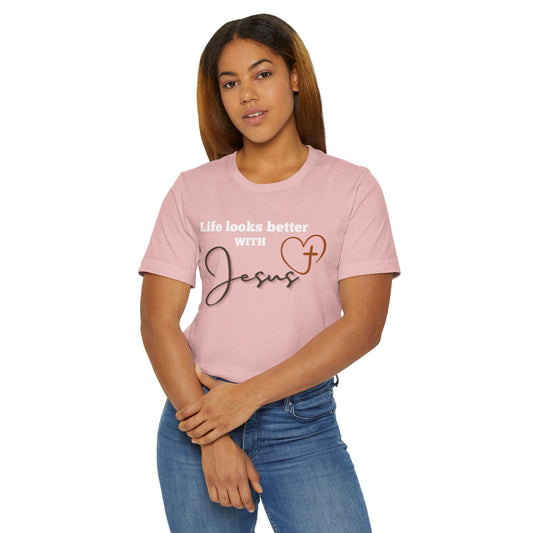 Faith Over Everything “With Jesus” Tee| Unisex Jersey Tee