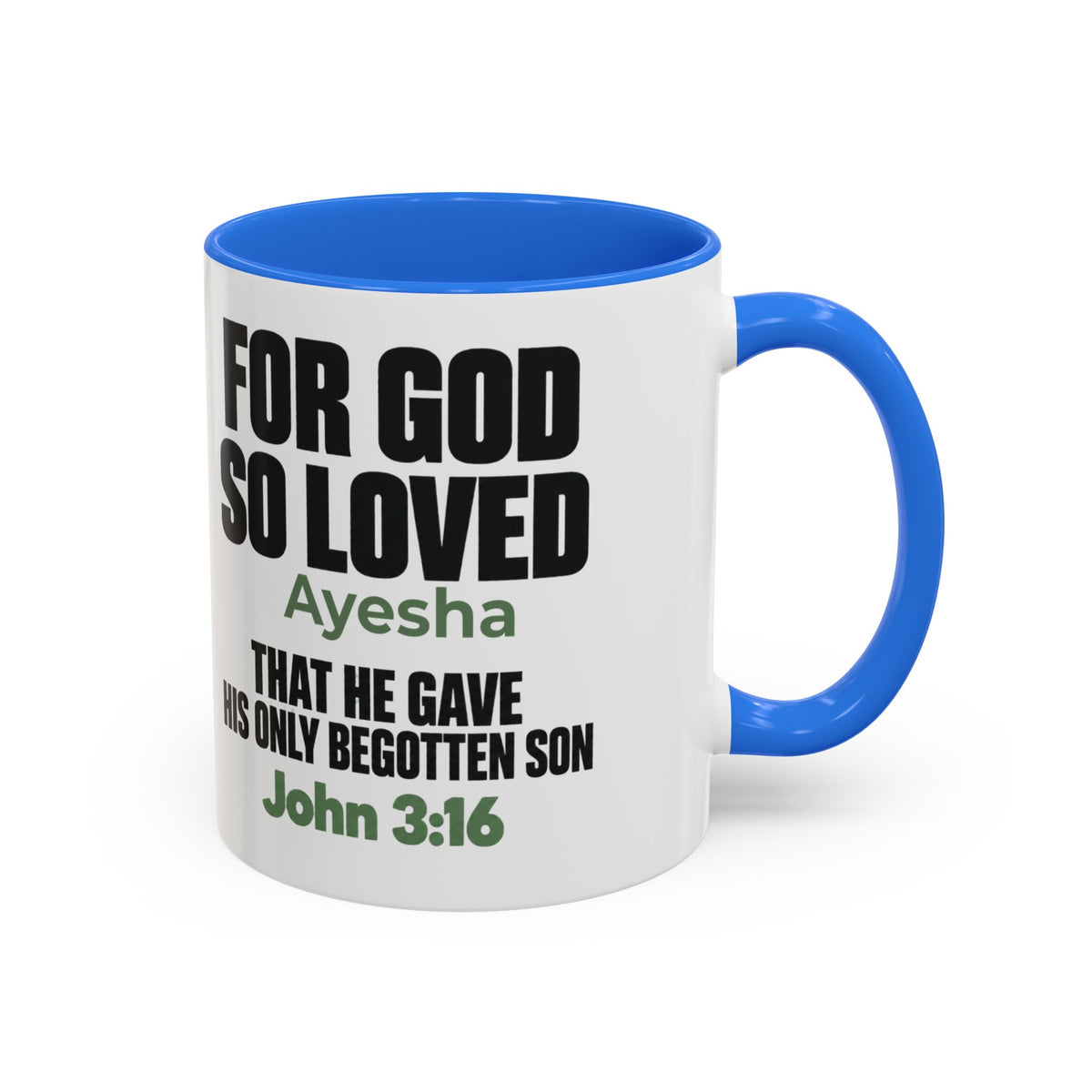 Personalized John 3:16 Christian Mug | For God So Loved Faith Gift (11oz, 15oz)