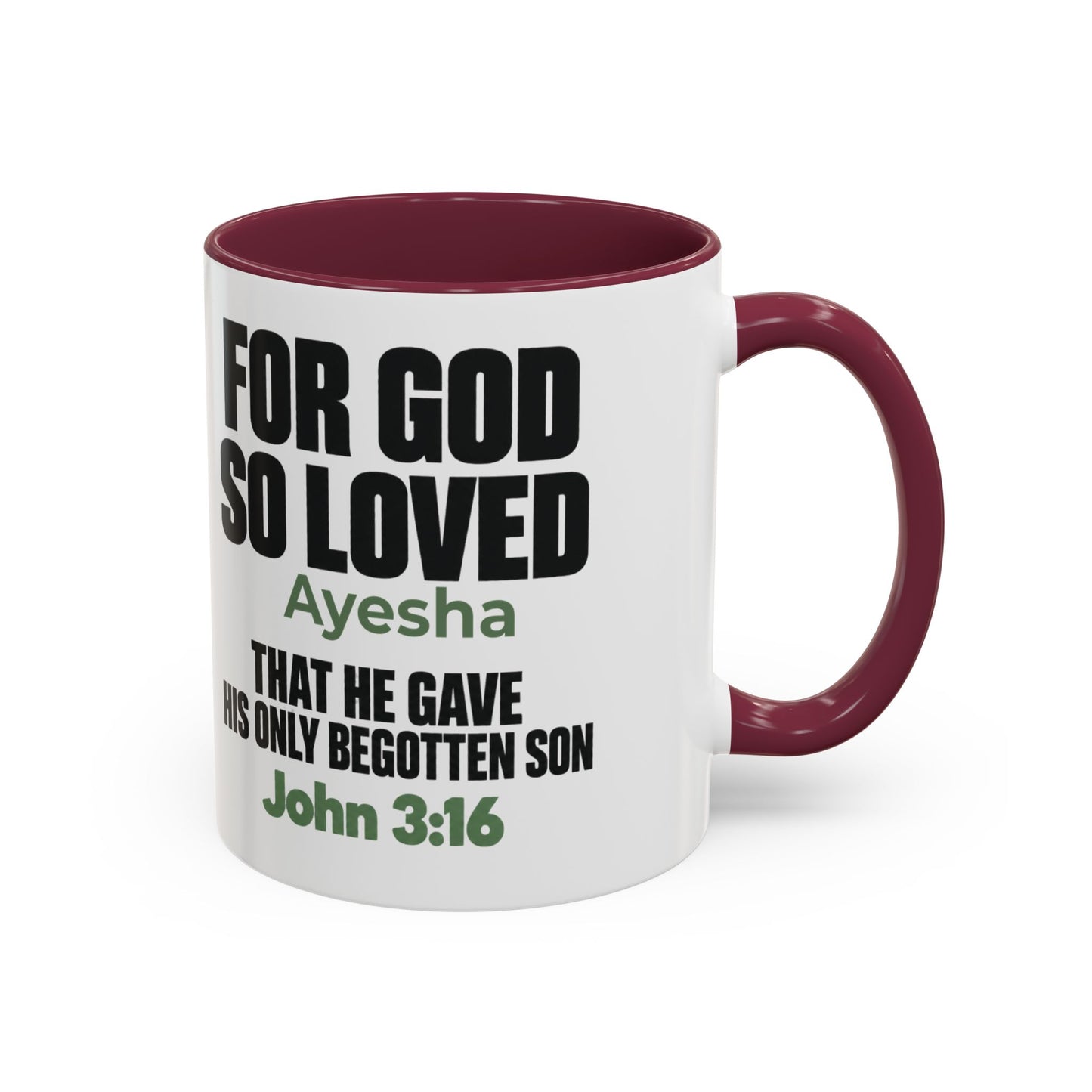 Personalized John 3:16 Christian Mug | For God So Loved Faith Gift (11oz, 15oz)