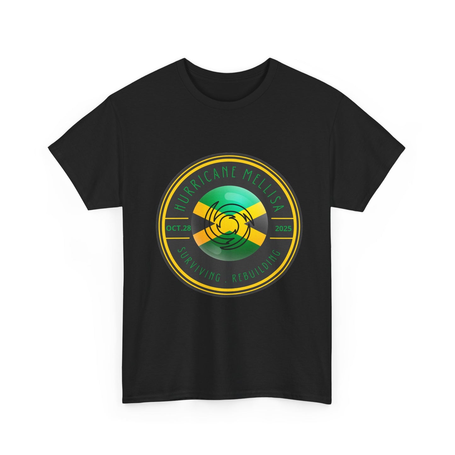 Hurricane Mellisa Survivor Tee – Jamaican Flag Tribute  October 28, 2025