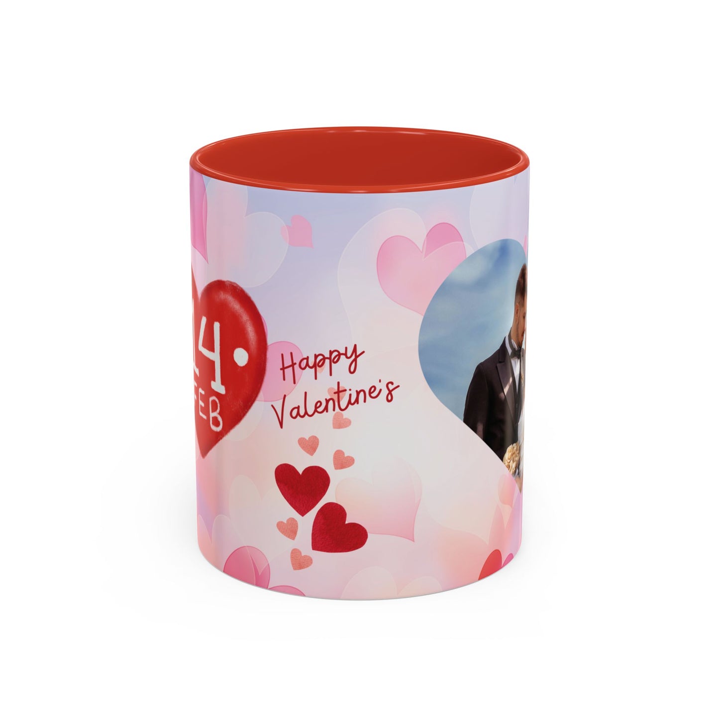Valentine’s Day Mug Set – Romantic Heart & Custom Photo Design
