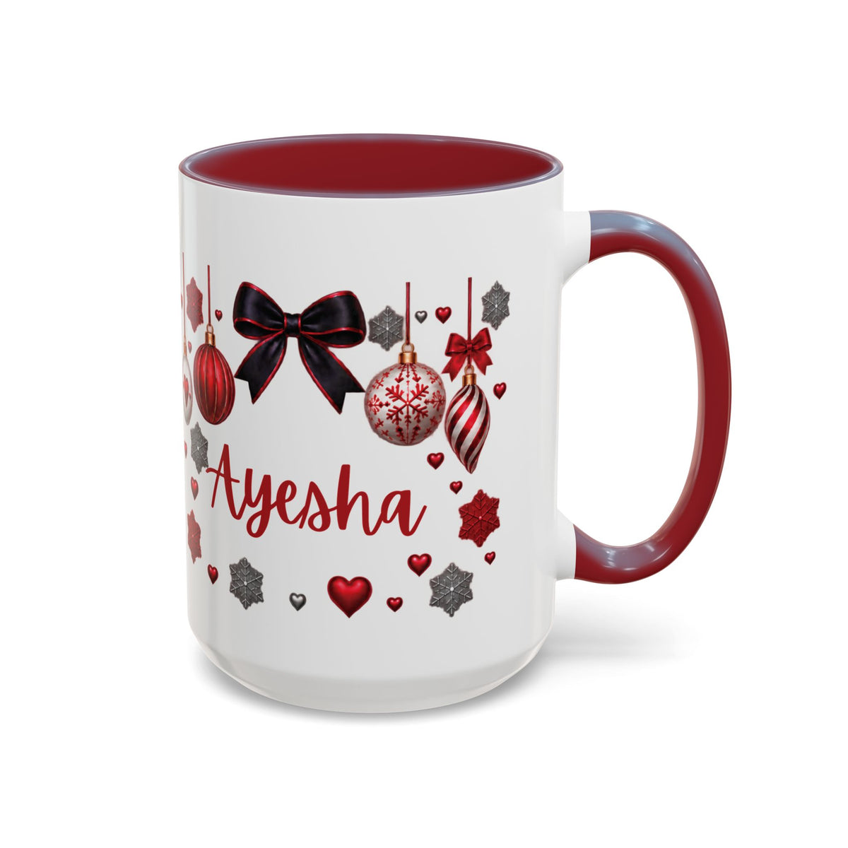 Personalized Christmas Mug with Name – Accent Coffee Mug (11, 15oz)