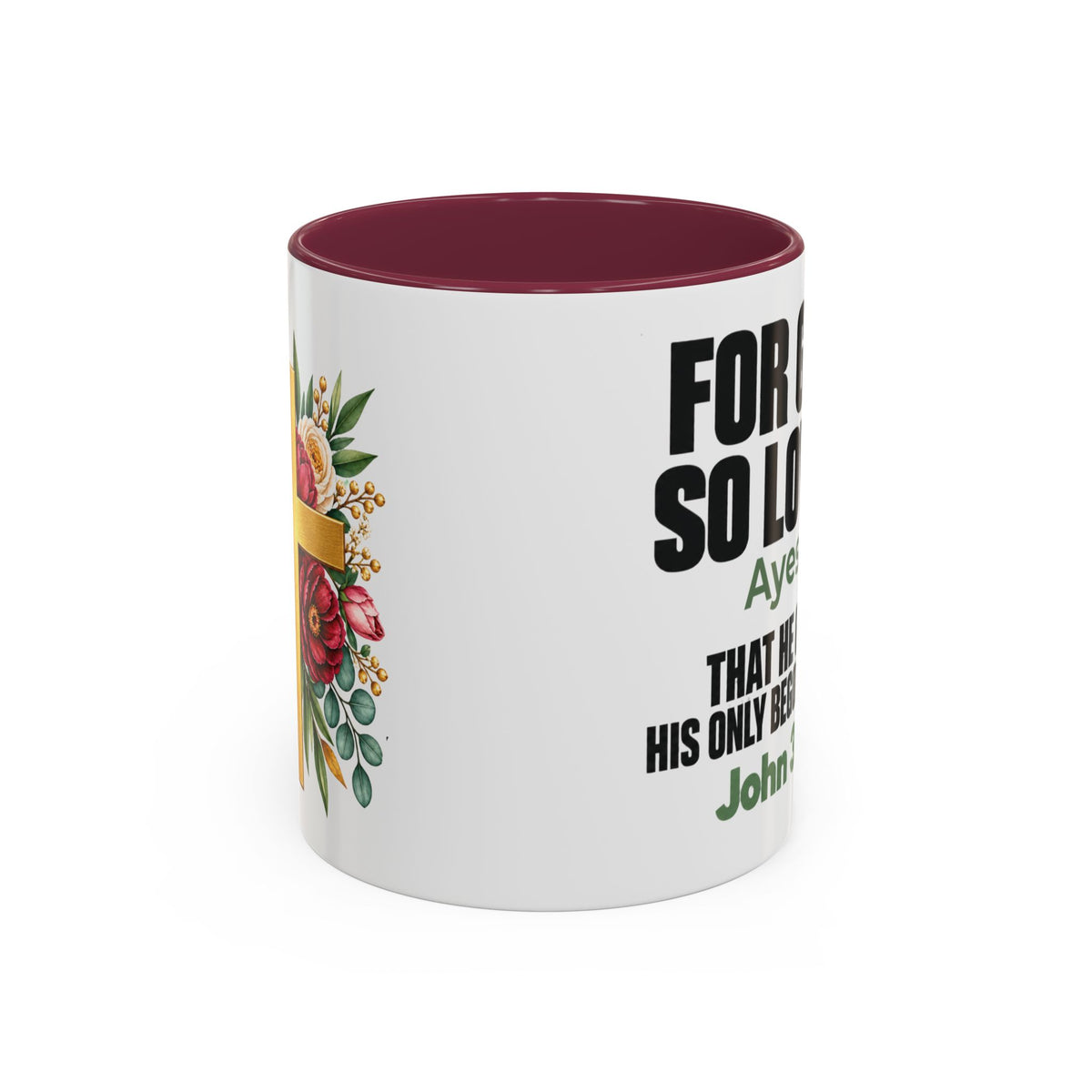Personalized John 3:16 Christian Mug | For God So Loved Faith Gift (11oz, 15oz)