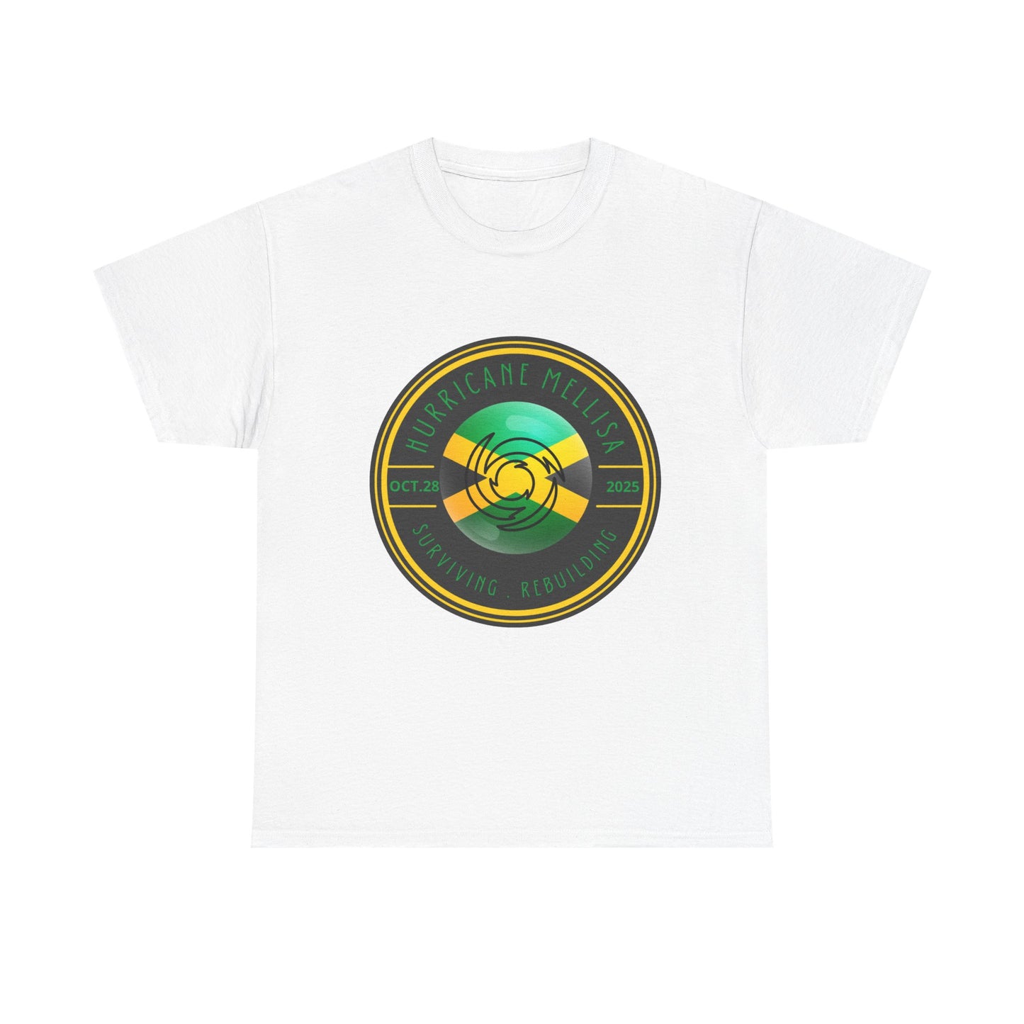 Hurricane Mellisa Survivor Tee – Jamaican Flag Tribute  October 28, 2025