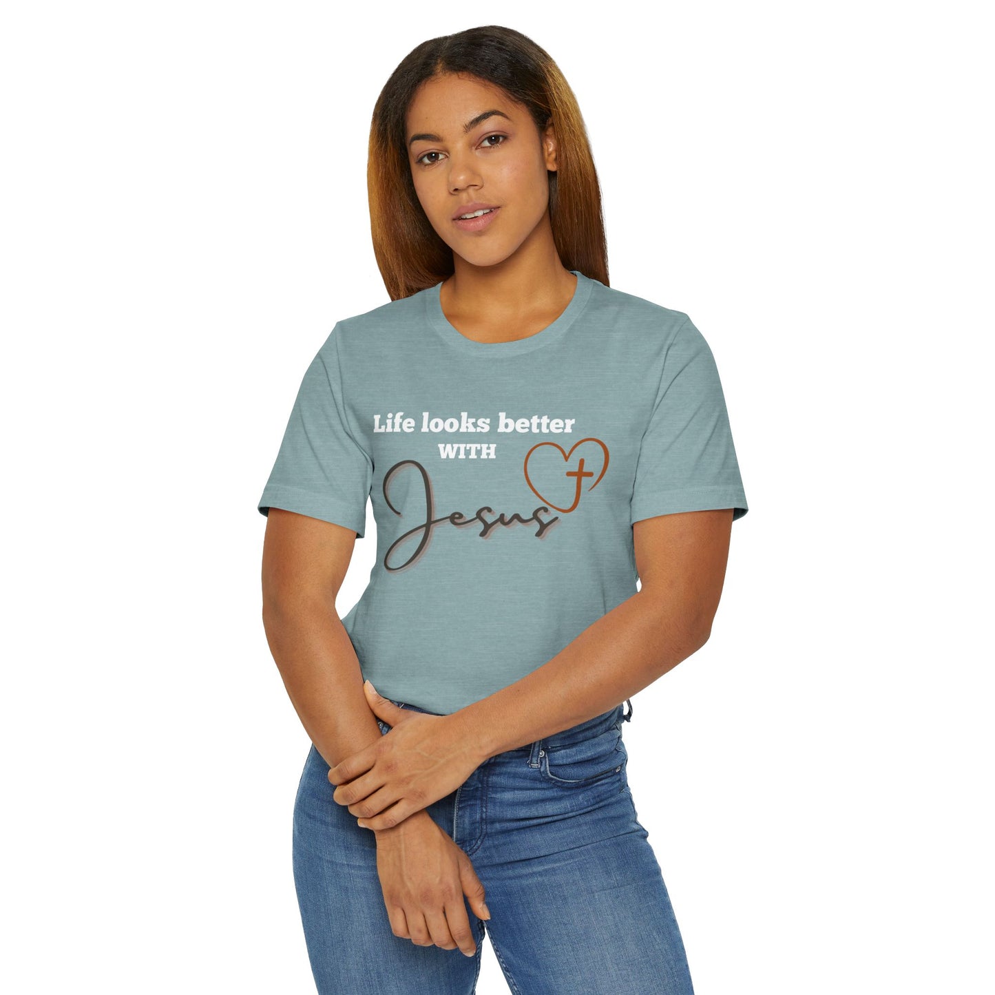 Faith Over Everything “With Jesus” Tee| Unisex Jersey Tee
