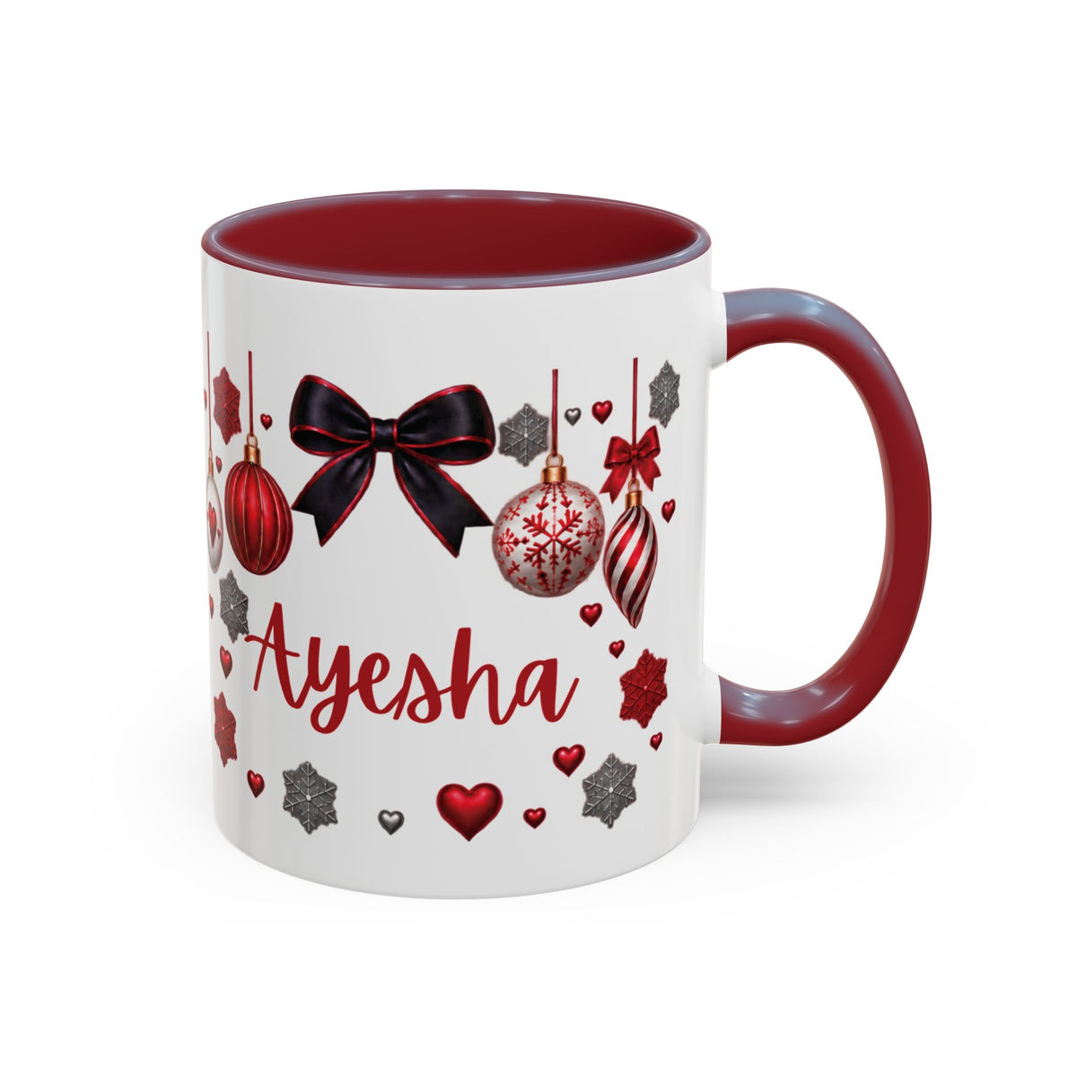 Personalized Christmas Mug with Name – Accent Coffee Mug (11, 15oz)