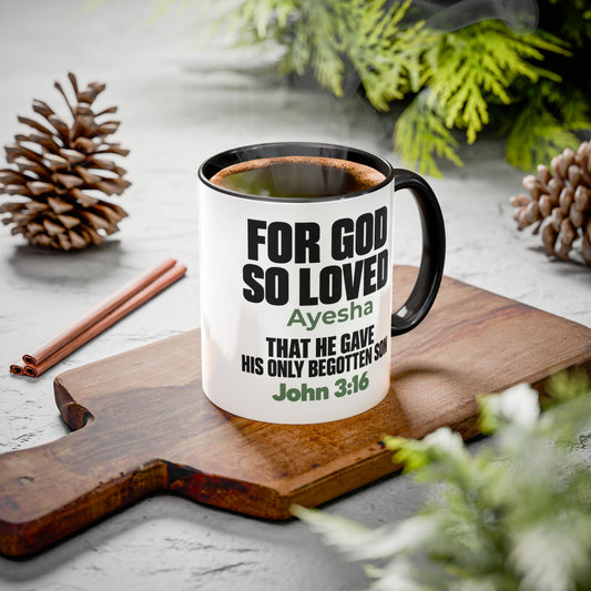 Personalized John 3:16 Christian Mug | For God So Loved Faith Gift (11oz, 15oz)