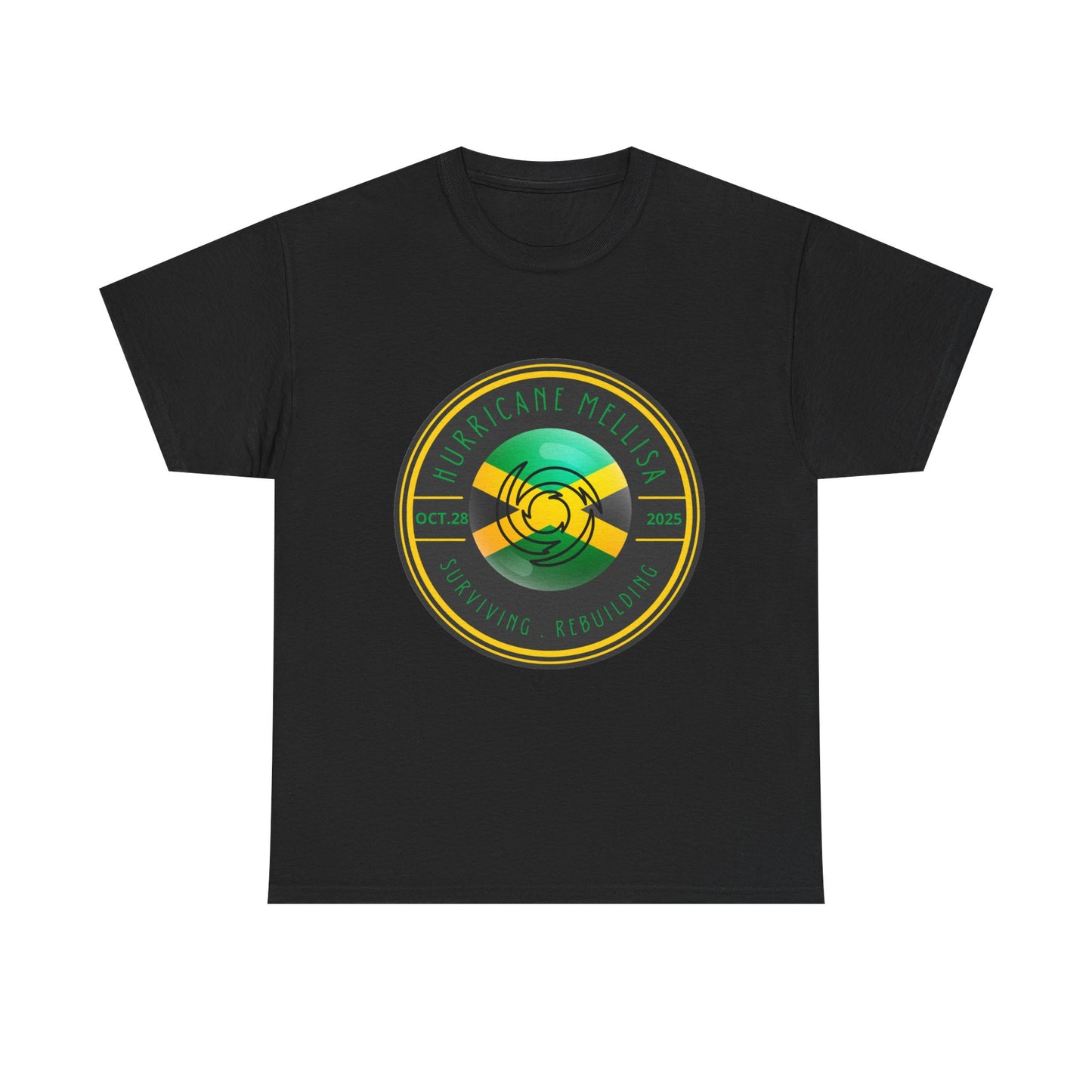 Hurricane Mellisa Survivor Tee – Jamaican Flag Tribute  October 28, 2025