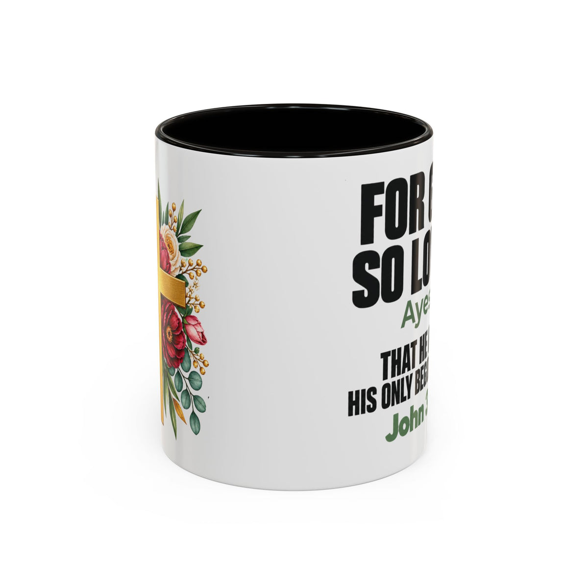Personalized John 3:16 Christian Mug | For God So Loved Faith Gift (11oz, 15oz)