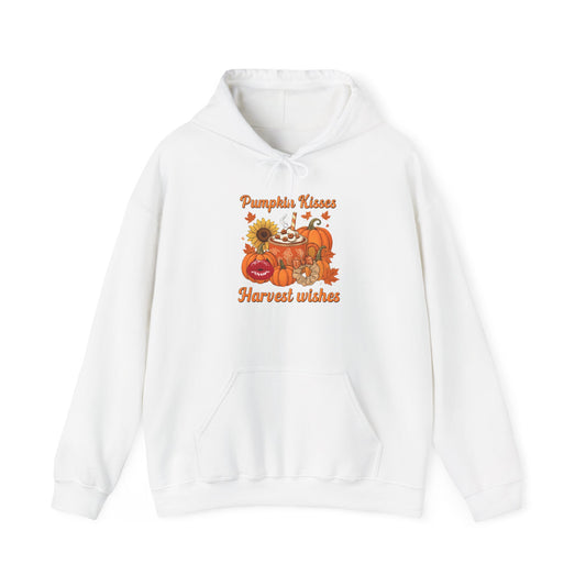 “Pumpkin Kisses & Harvest Wishes” Cozy Fall Hoodie