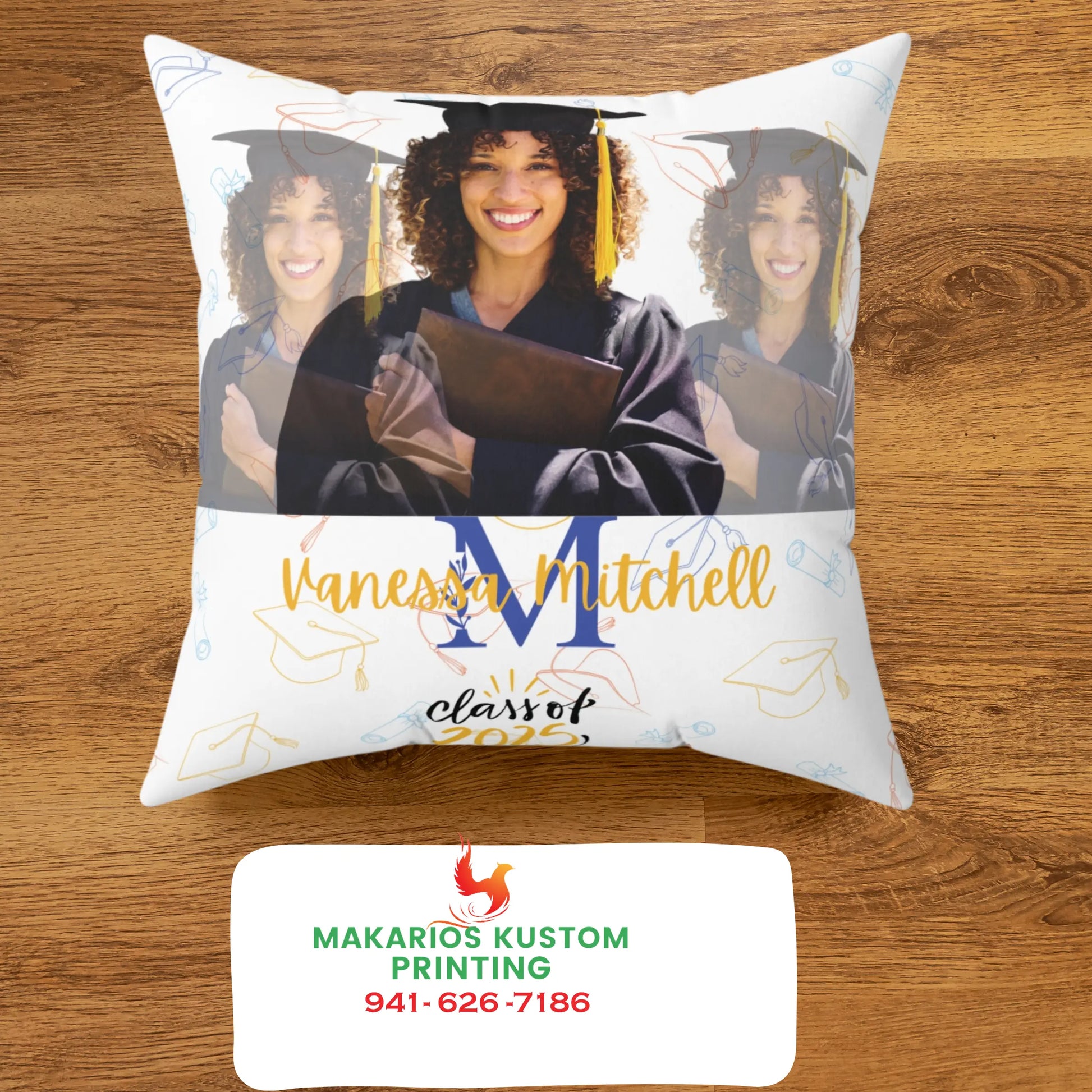 2025 Graduate Spun Polyester Square Pillow Printify