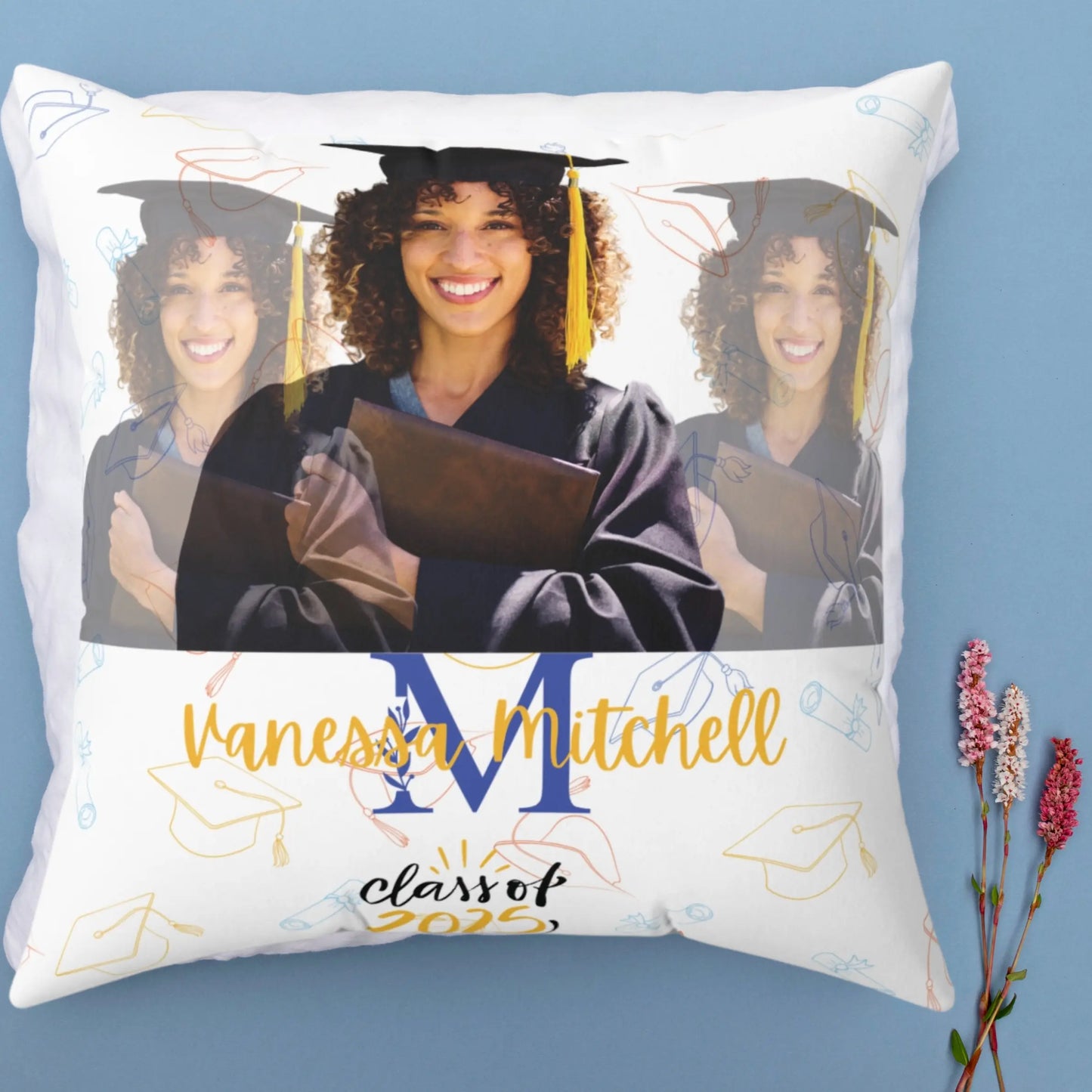 2025 Graduate Spun Polyester Square Pillow Printify