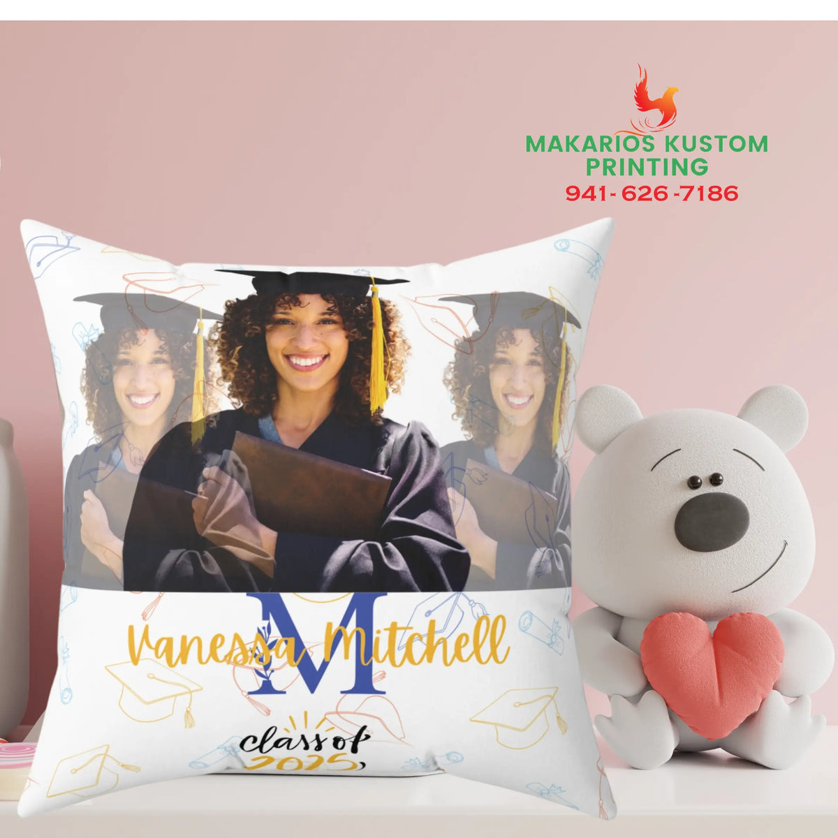 2025 Graduate Spun Polyester Square Pillow Printify
