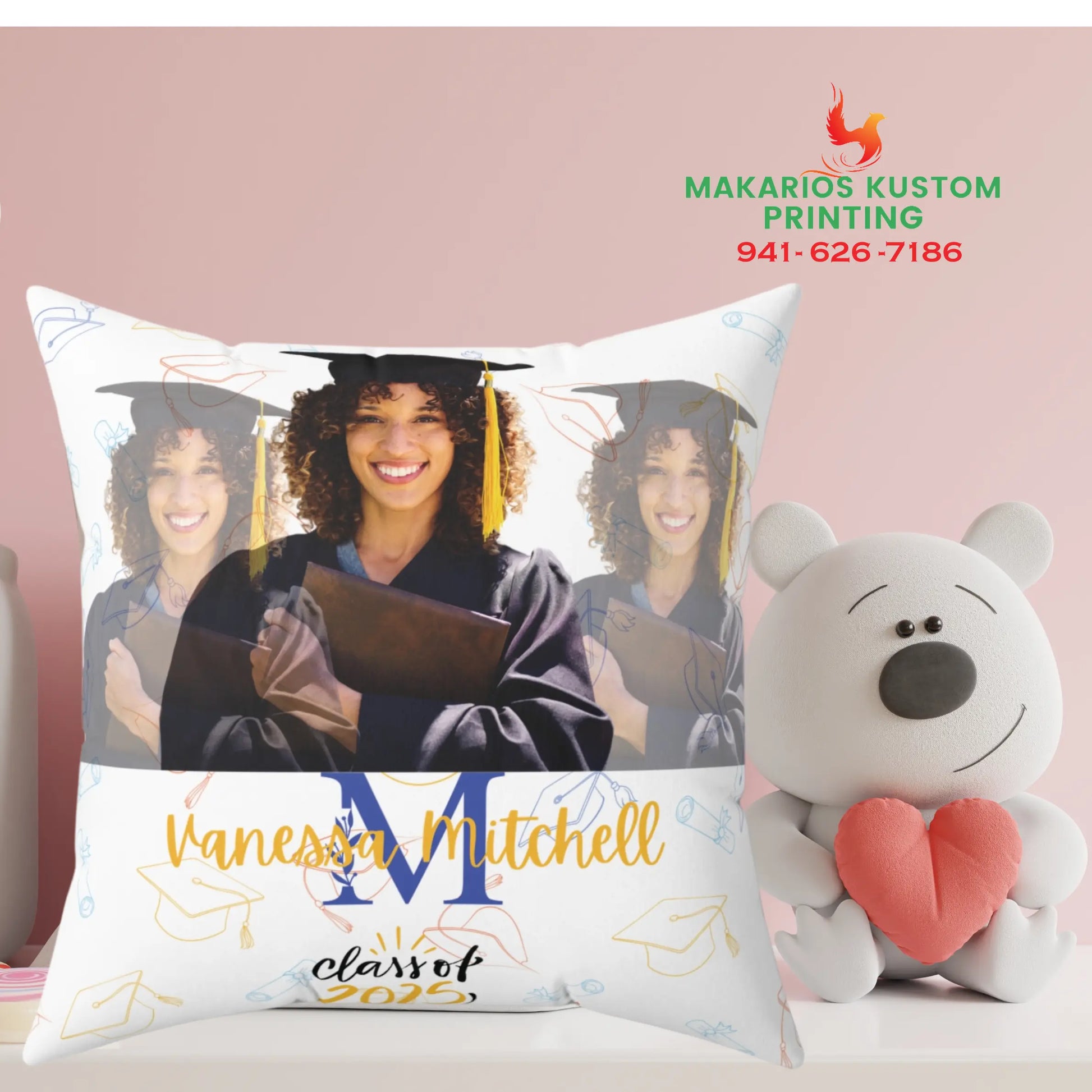 2025 Graduate Spun Polyester Square Pillow Printify