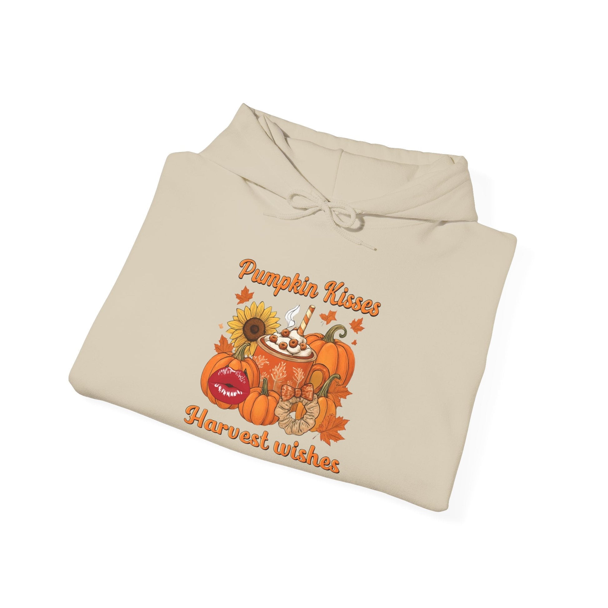 “Pumpkin Kisses & Harvest Wishes” Cozy Fall Hoodie - Makarios kustom printing