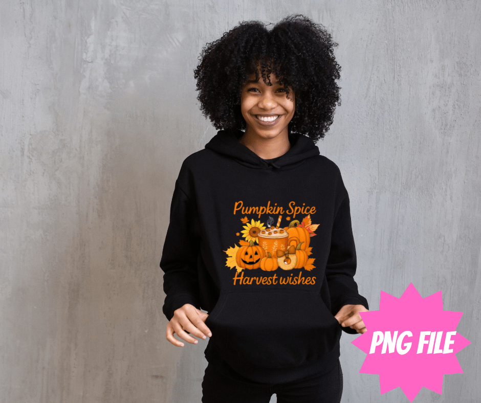 Pumpkin Spice Harvest Wishes Fall PNG Clipart Bundle Autumn Sublimation Graphics - Makarios kustom printing
